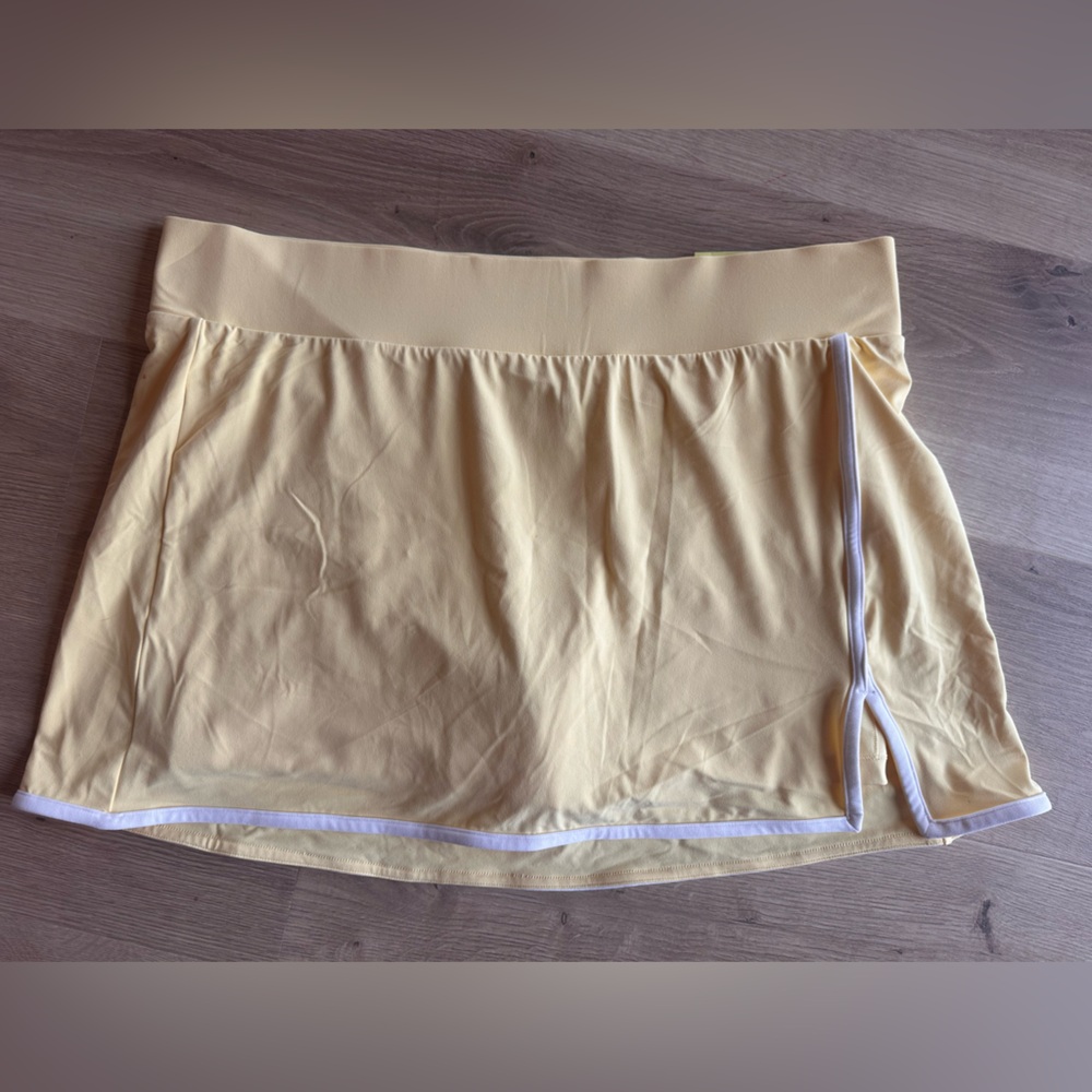 Yellow Athletic Skort with White Trim